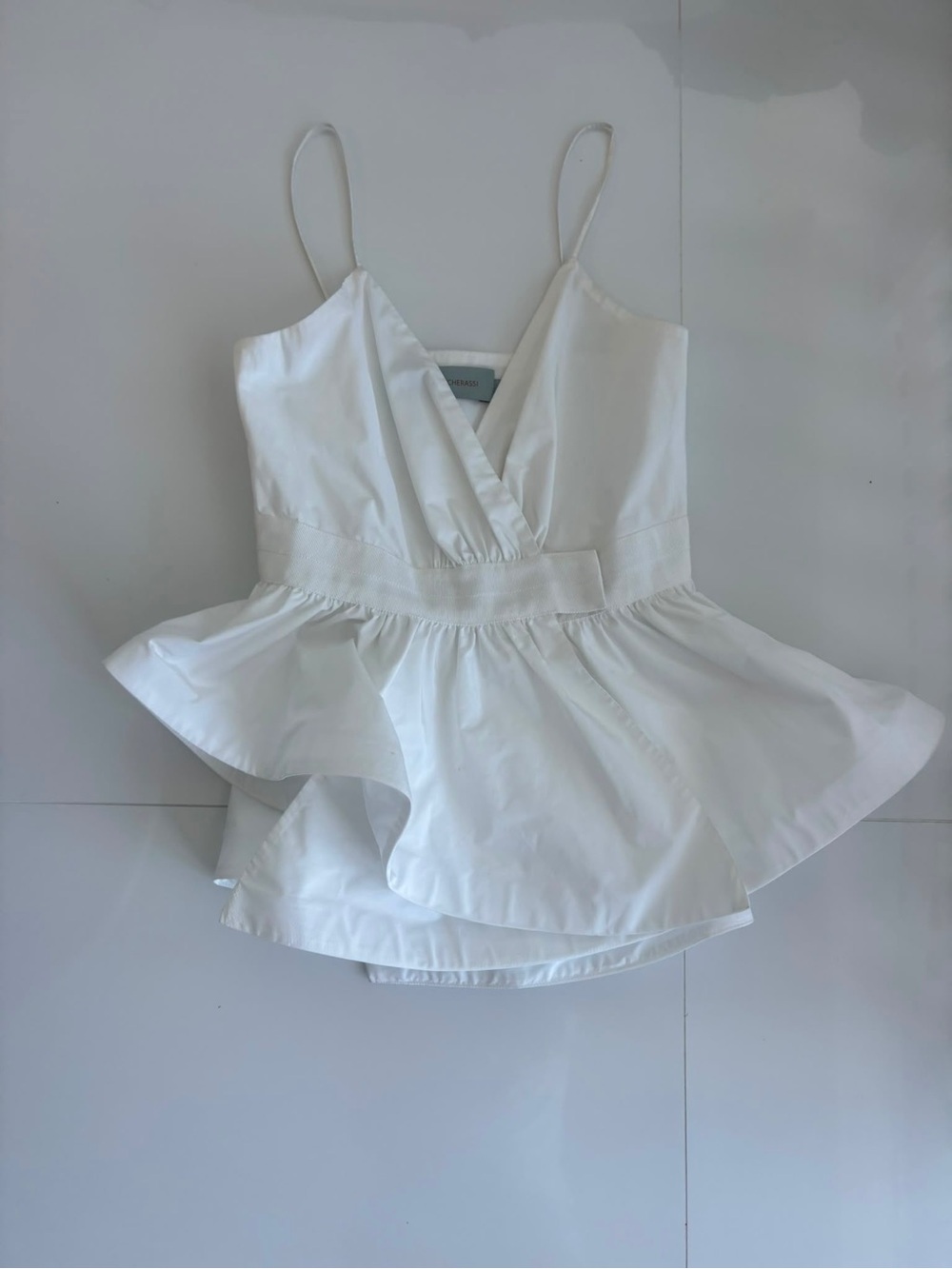 Silvia Tcherassi White Wrap Peplum Top